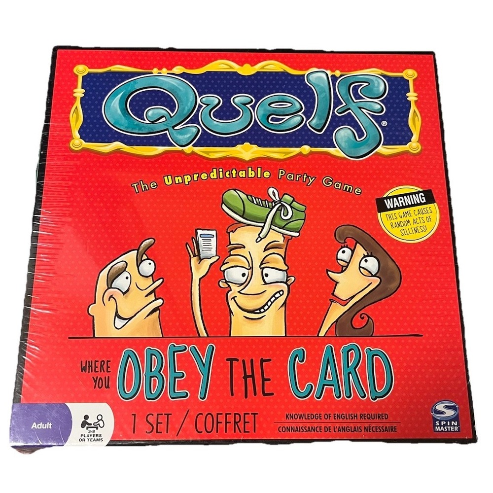 New Quelf Board Game The Unpredictable Party Game Complete Family Sealed